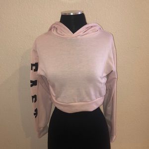 Light pink cropped hoodie